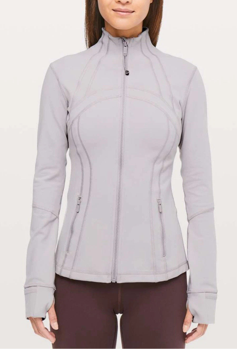 Define Jacket in Light Gray Purple Zip-Up