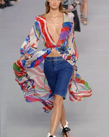 2006 Chiffon Full Length Abstract Print Dress