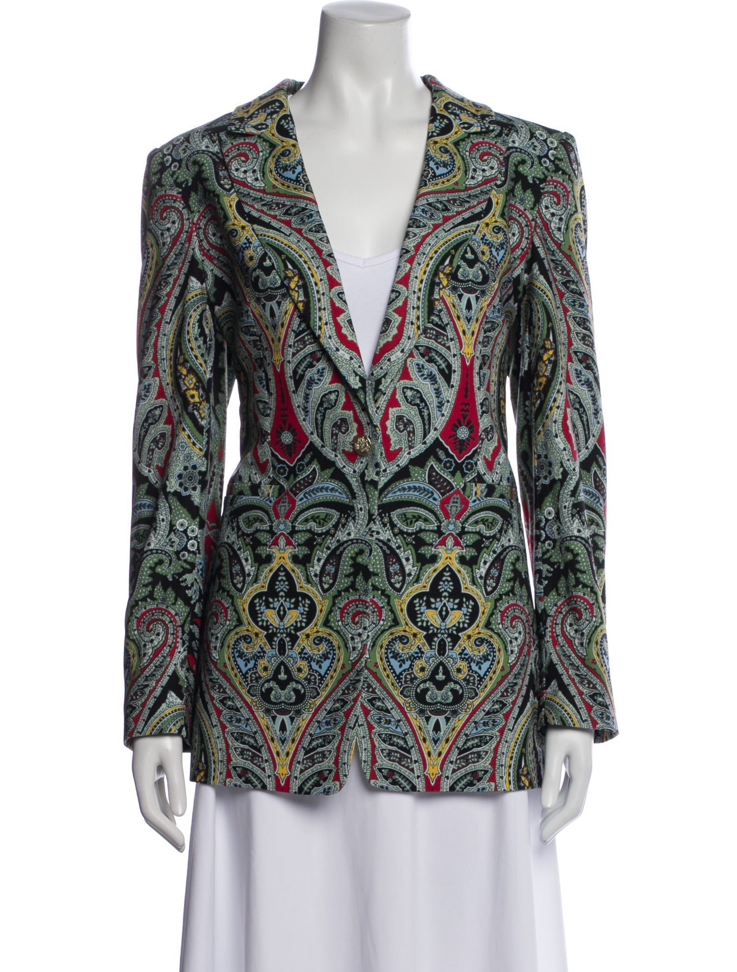 Blue Paisley Silk Blazer