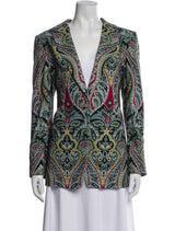 Blue Paisley Silk Blazer