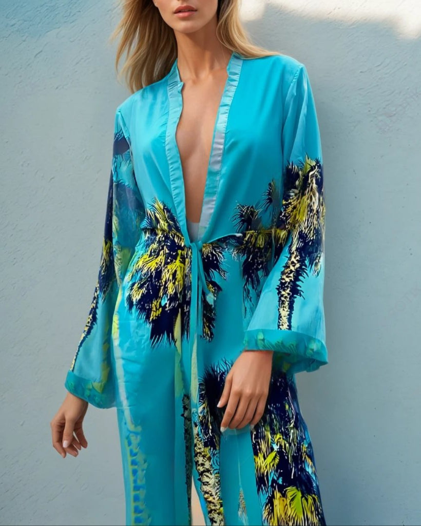 Mare e Sole Tropical Palms Kimono