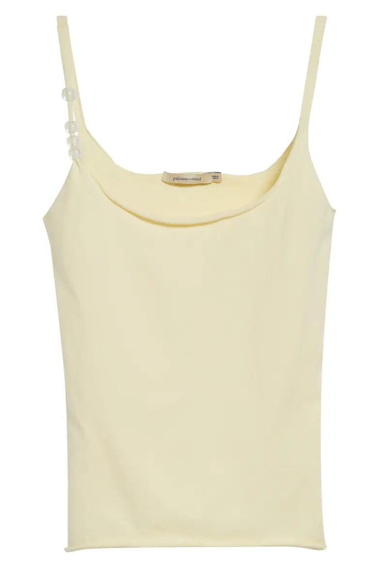 Yellow Beaded-Strap Tank Top