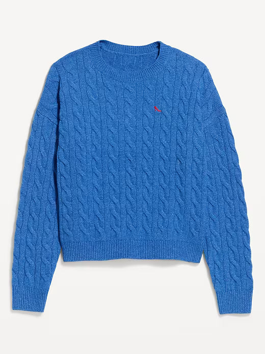 SoSoft Cerulean Cable-Knit Sweater
