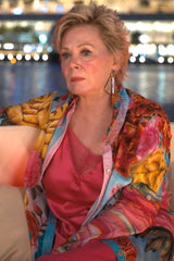 Agua Bendita multicolor floral satin button up shirt product photo