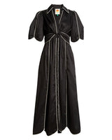 Farm Rio black and white short sleeve midi dress product photo on white background