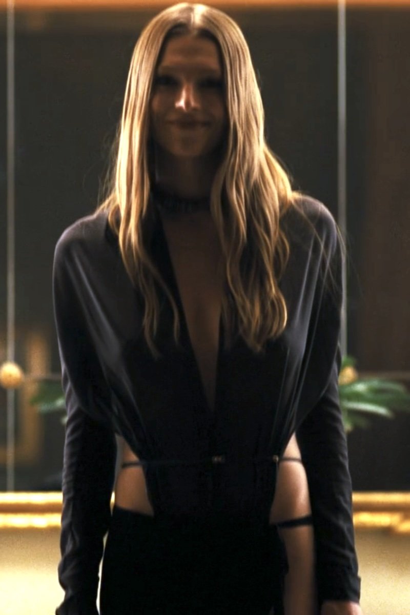 Shop Jules Vaughn's Long-Sleeve Plunge Belted Silk Bodysuit from Euphoria Season 3 · Seek