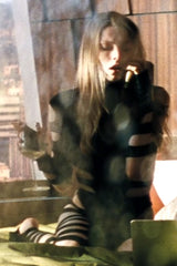 Shop Jules Vaughn's Black Mock Neck Cutout Bodysuit from Euphoria Season 3 · Seek