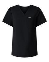 Rhena Essential 1-Pocket Classic V-Neck Scrub Top In Black · Dr. McKay · The Pitt · Seek
