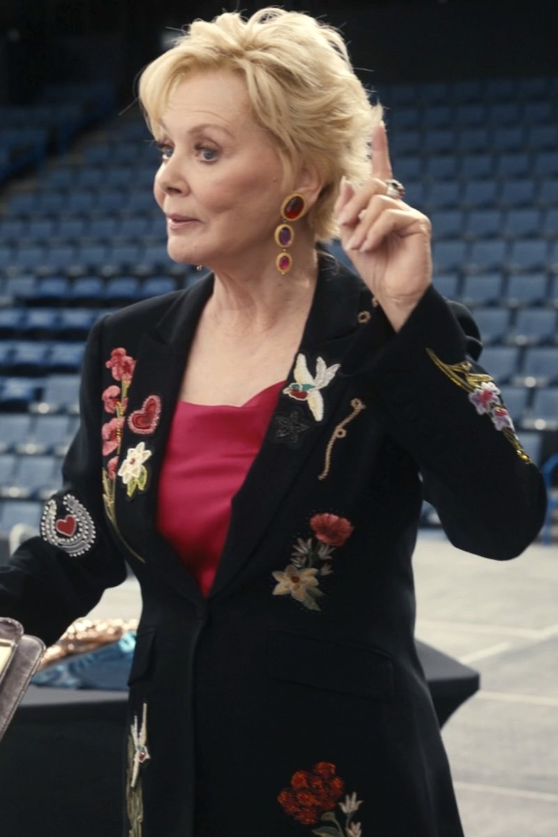 Cinq a Sept black floral-embellished blazer product photo