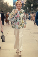 Oscar de la Renta floral tie-neck silk blouse product photo