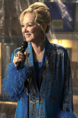 Camilla blue printed feather-cuff silk shirt dress product photo