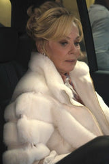 Camilla white short sleeve faux fur jacket product photo