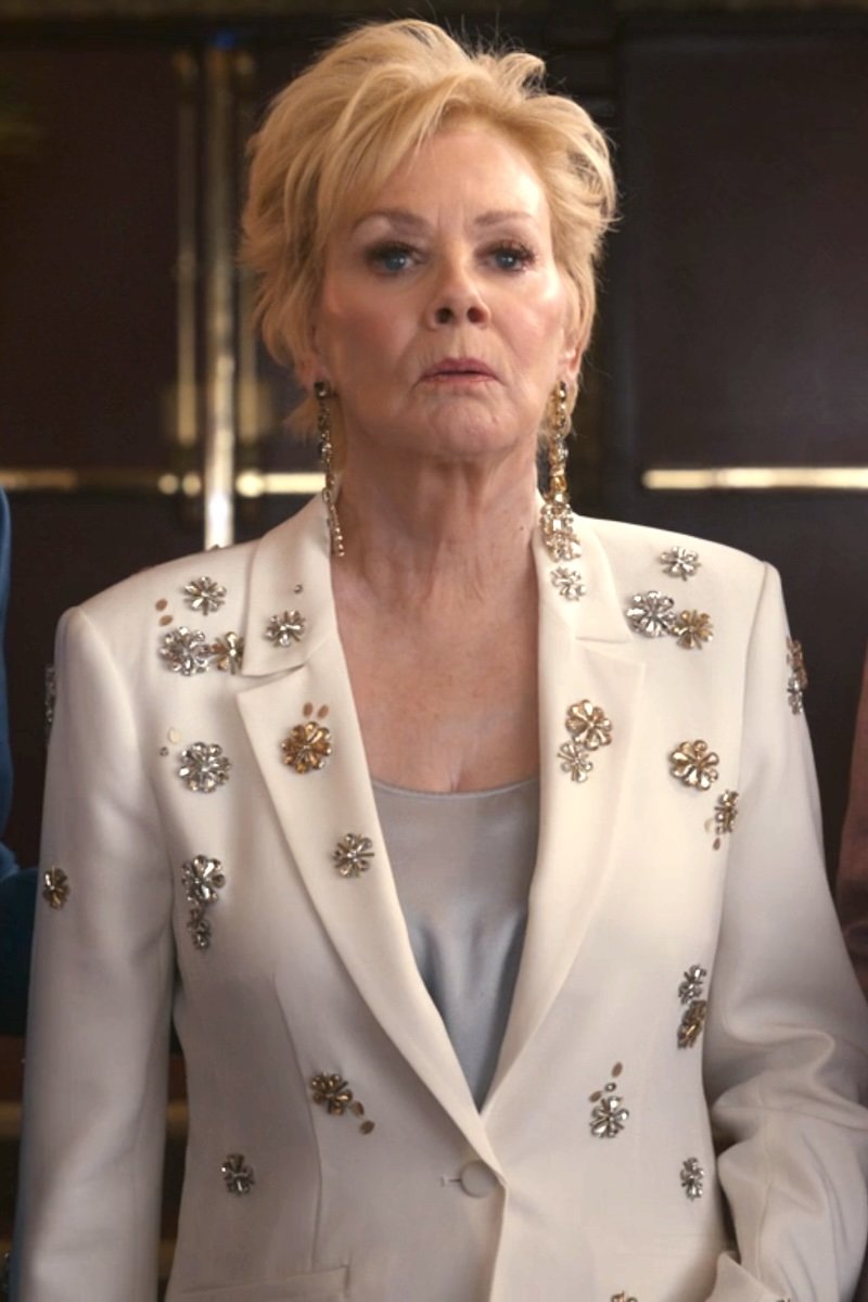 Cinq a Sept white floral crystal-embellished blazer product photo