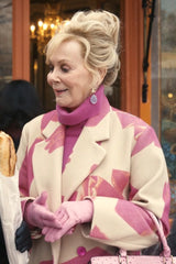 Dries Van Noten white and pink printed wool coat product photo