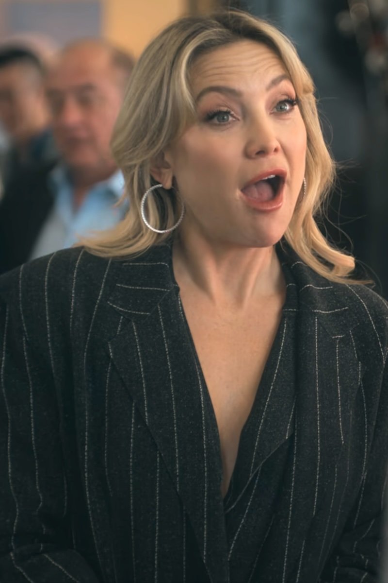 Norma Kamali grey pinstripe blazer product photo