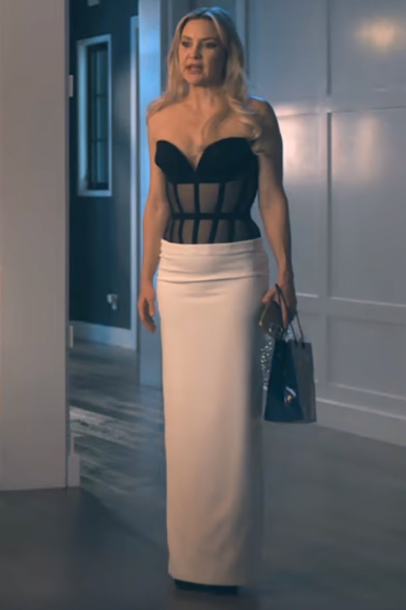 Monot black and white strapless bustier maxi dress product photo