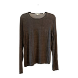 Brown Houndstooth Long Sleeve Top