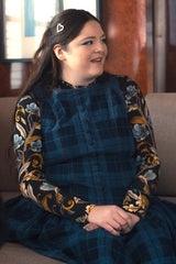 Avec Les Filles blue plaid sleeveless mini dress product photo