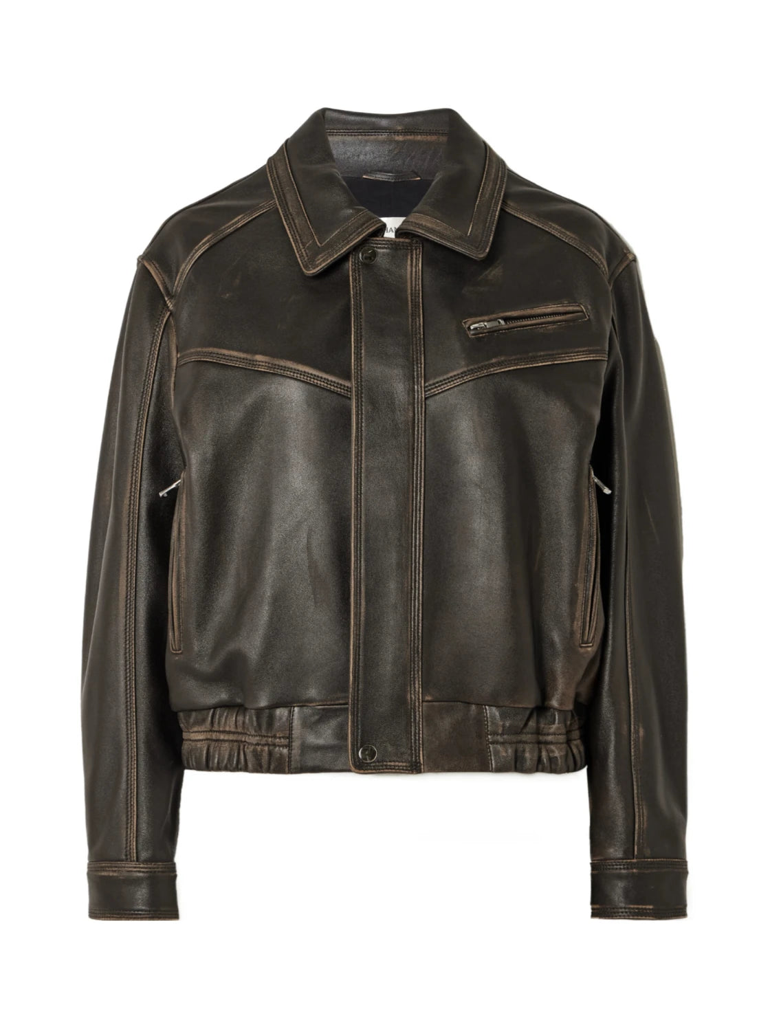 Black Leather Bomber Jacket