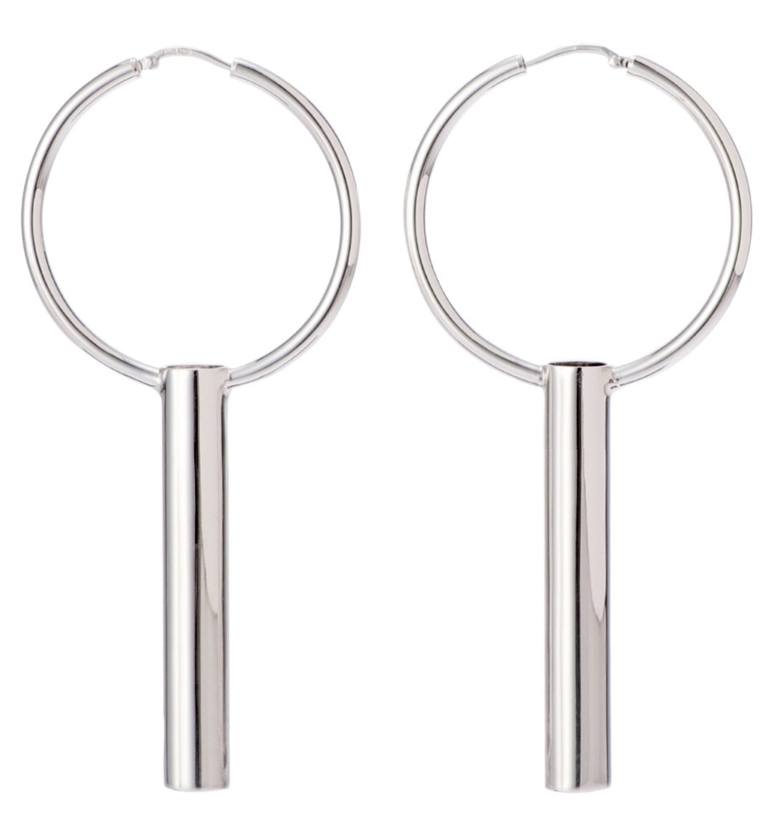 Silver Cigarette Canister Earrings