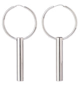 Silver Cigarette Canister Earrings