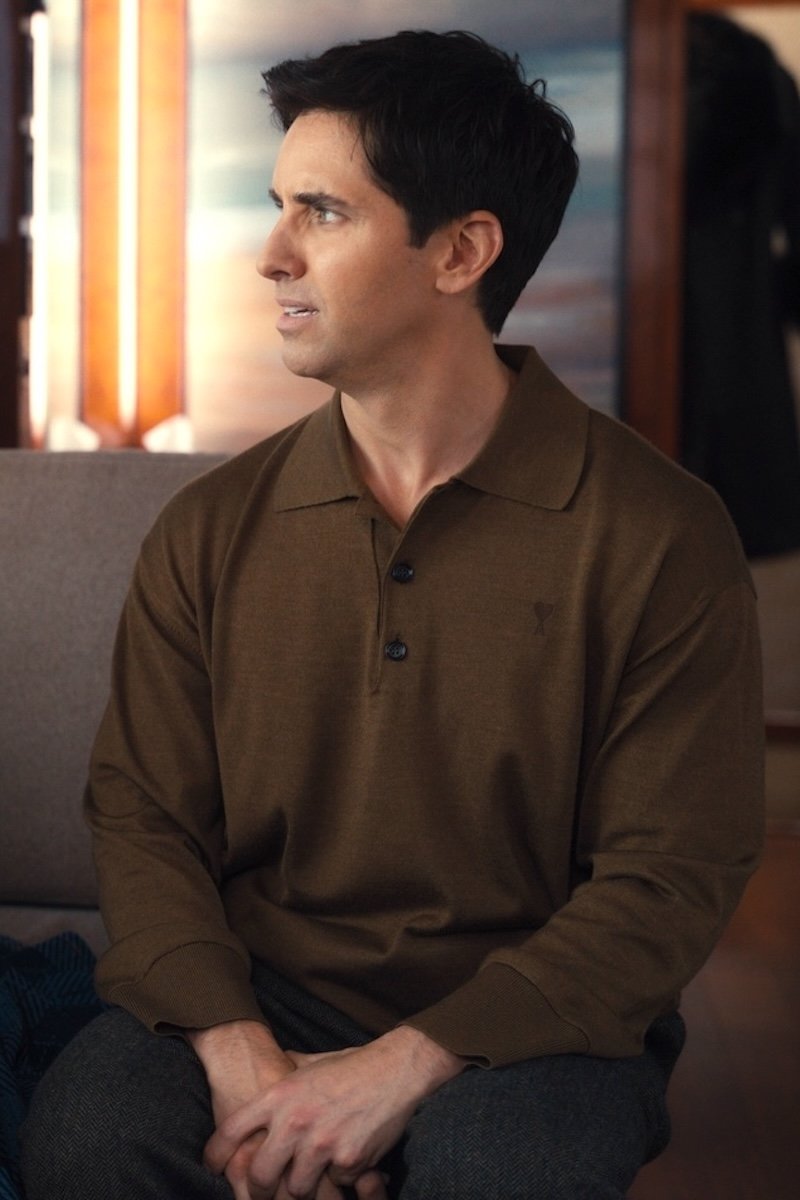 Ami Paris brown long sleeve knit polo product photo