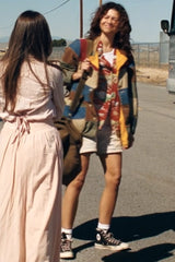 Shop Rue Bennett's Multicolor Patchwork Shirt Jacket from Euphoria Season 3 · Seek