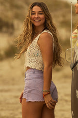 Line & Dot White Crochet Tie-Front Tank · Sarah Cameron · Outer Banks · Seek