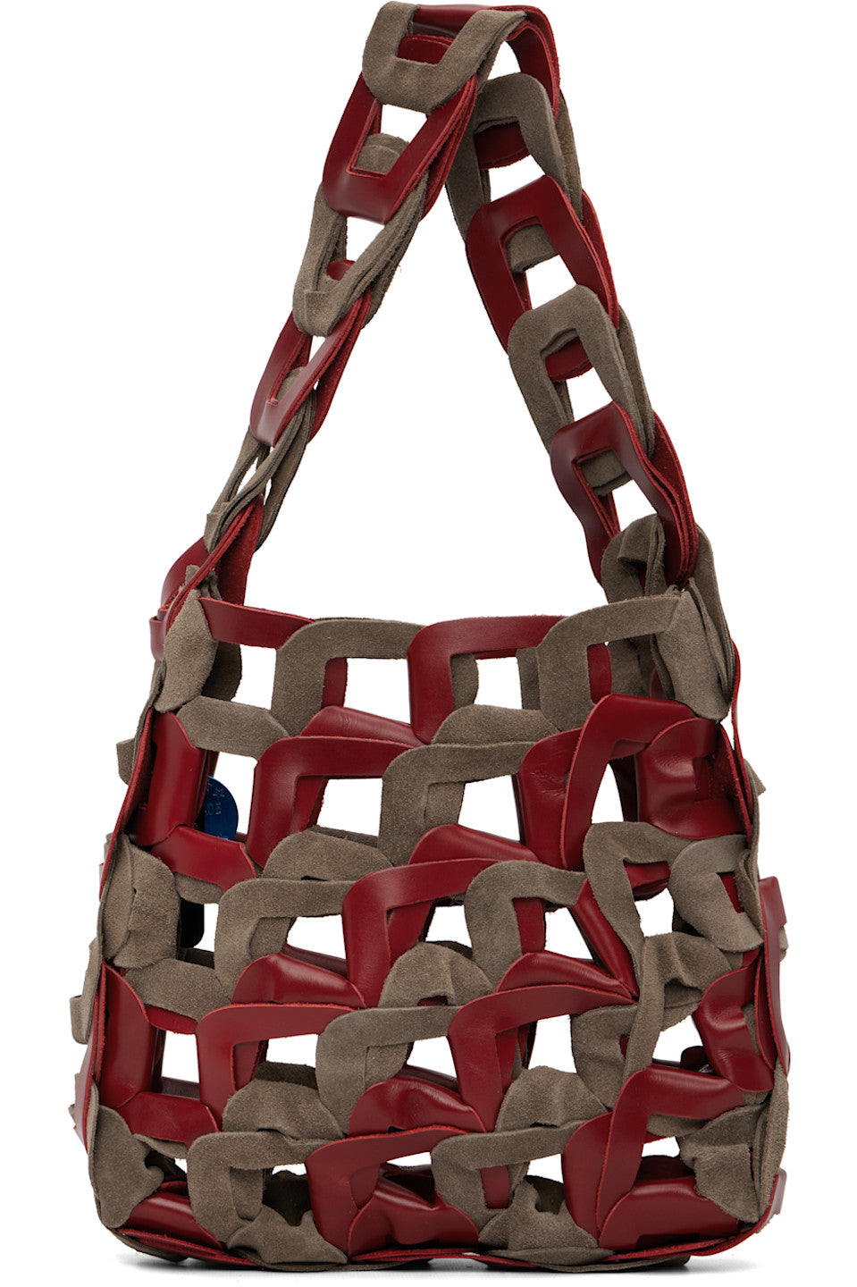 Brown Leather Link Shoulder Bag