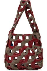 Brown Leather Link Shoulder Bag