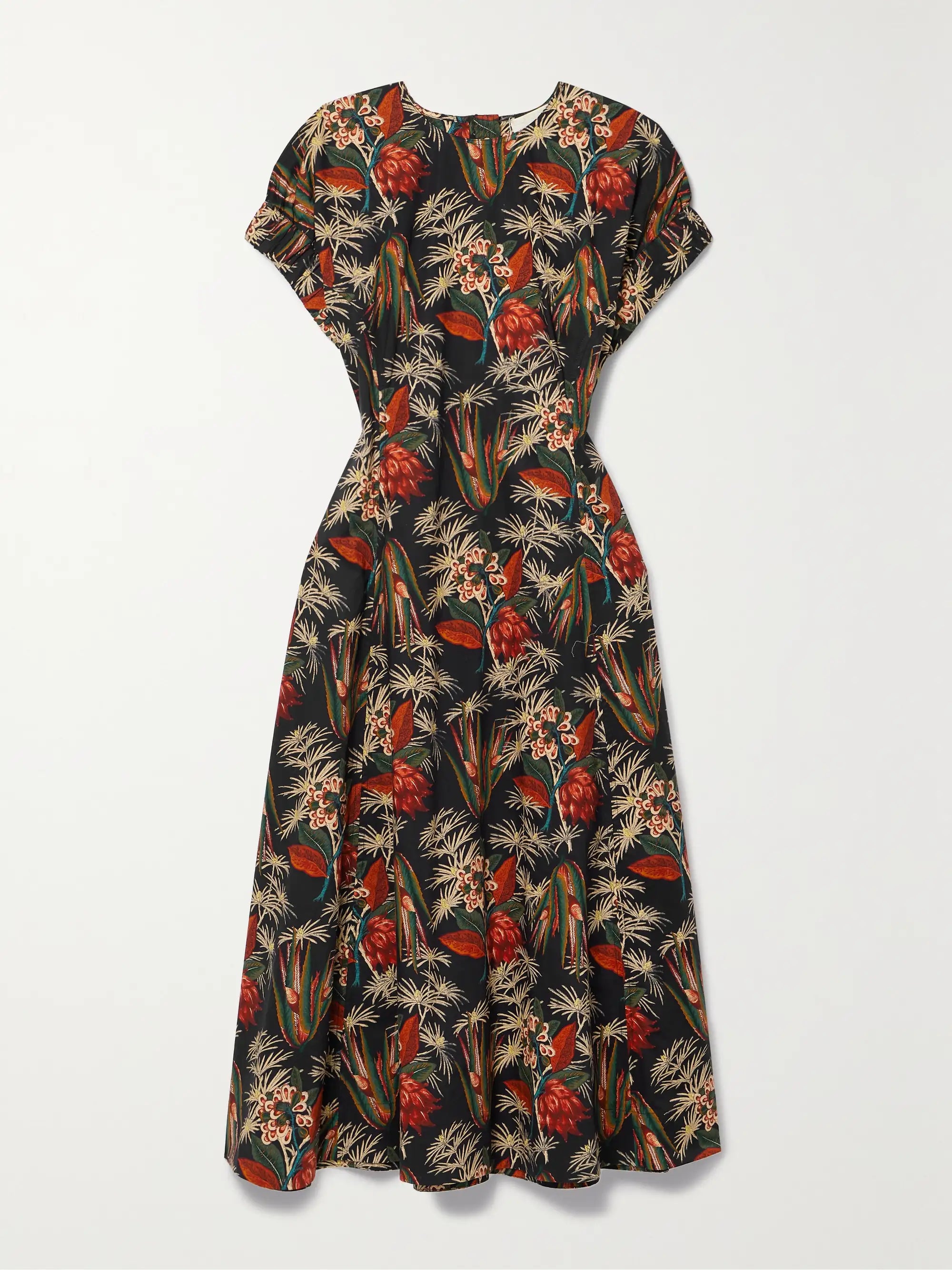 Devon Floral-Print Cotton Poplin Midi Dress