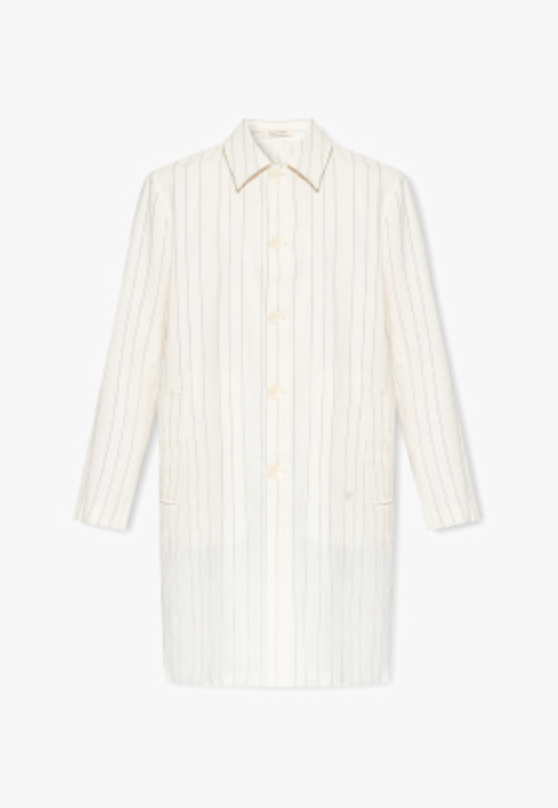 White striped shirt on a white background
