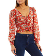 Free People Say the Word Floral Cotton Top