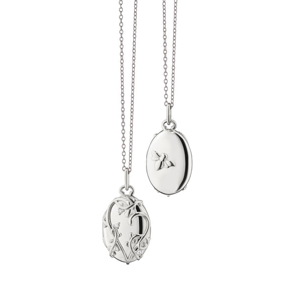 THE “WISTERIA” LOCKET IN STERLING SILVER WITH SAPPHIRES