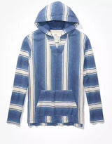 Outer Banks Striped Baja Hoodie in Navy