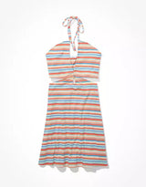 Outer Banks Knit Cut-Out Mini Dress in Multi