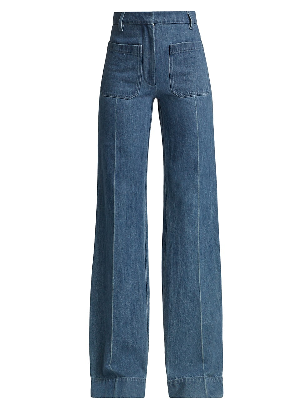 High-Waisted Patch Pocket Jeans IN All Over 70s Wash