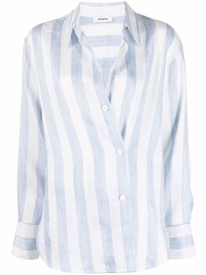 Maggie Long-sleeve Blue and White striped shirt