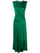 asymmetric wrap dress in green