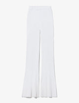 Rib Knit Cropped Pants in Off White
