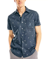 NAUTICA X Shark Week Sustainably Crafted Printed Short-Sleeve BUTTON UP Shirt IN NAVY