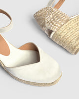 Chiarita White Canvas Espadrilles Wedge Sandals