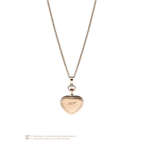 CHOPARD x 007 HAPPY HEARTS GOLDEN HEARTS PENDANT IN ROSE GOLD WITH DIAMOND