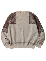 Wool Bandana Jacquard Crewneck Sweater