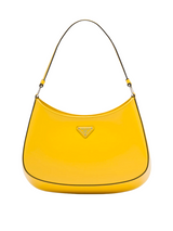 Cleo brushed leather shoulder bag IN BRIGHT YELLOW