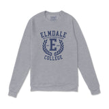Elmdale College Crest Logo Unisex Crewneck Sweatshirt in Grey