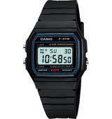 F91W-1 Classic Black Casual Watch with Resin Band