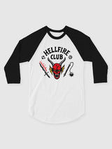 Stranger Things 4 Hellfire Club Quarter Sleeve Ringer T-Shirt