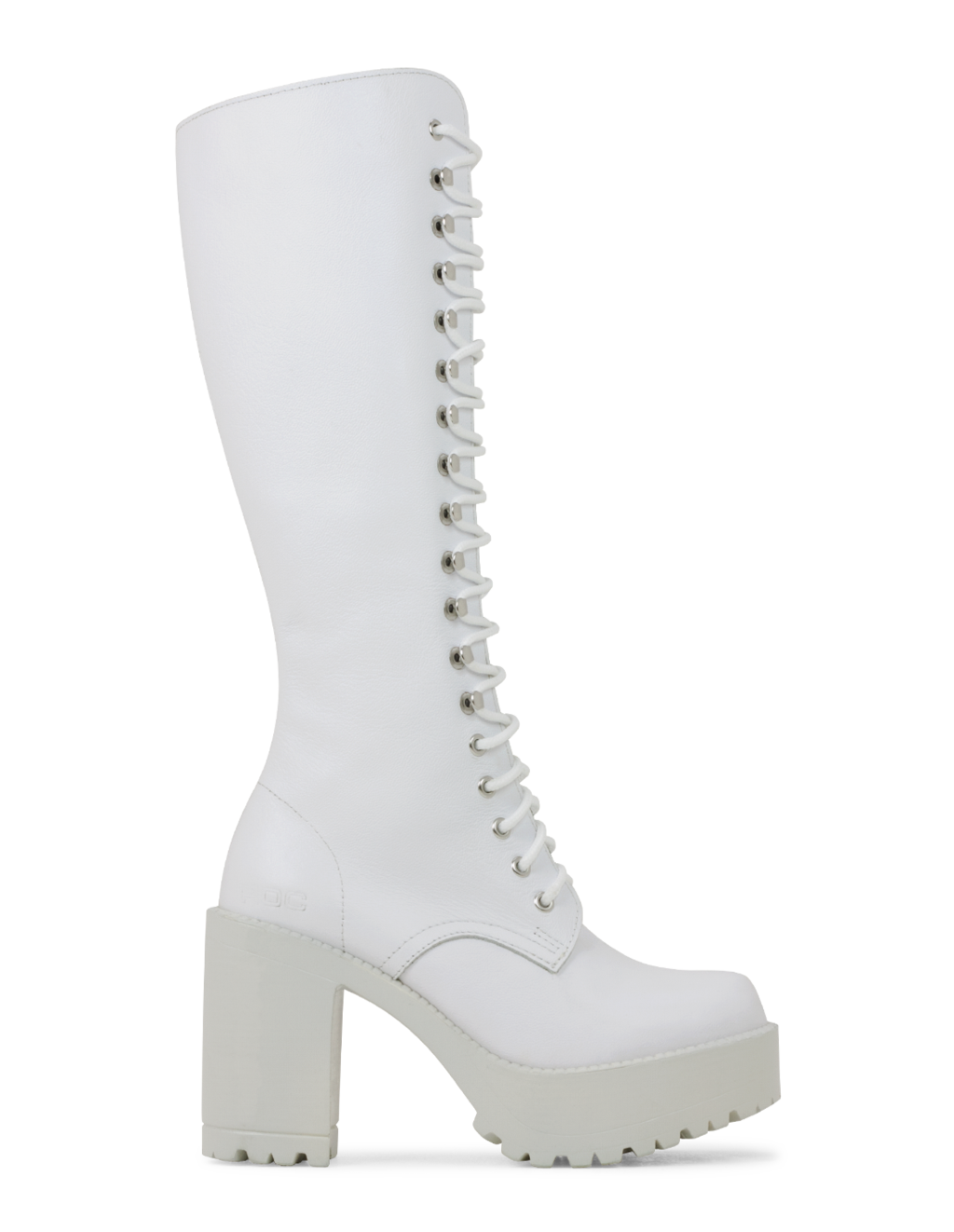ICY LASH LACE UP BOOTS IN WHITE
