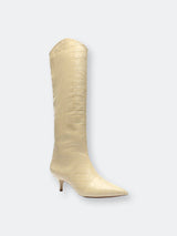 Maryana Croc-Embossed Heel Boots